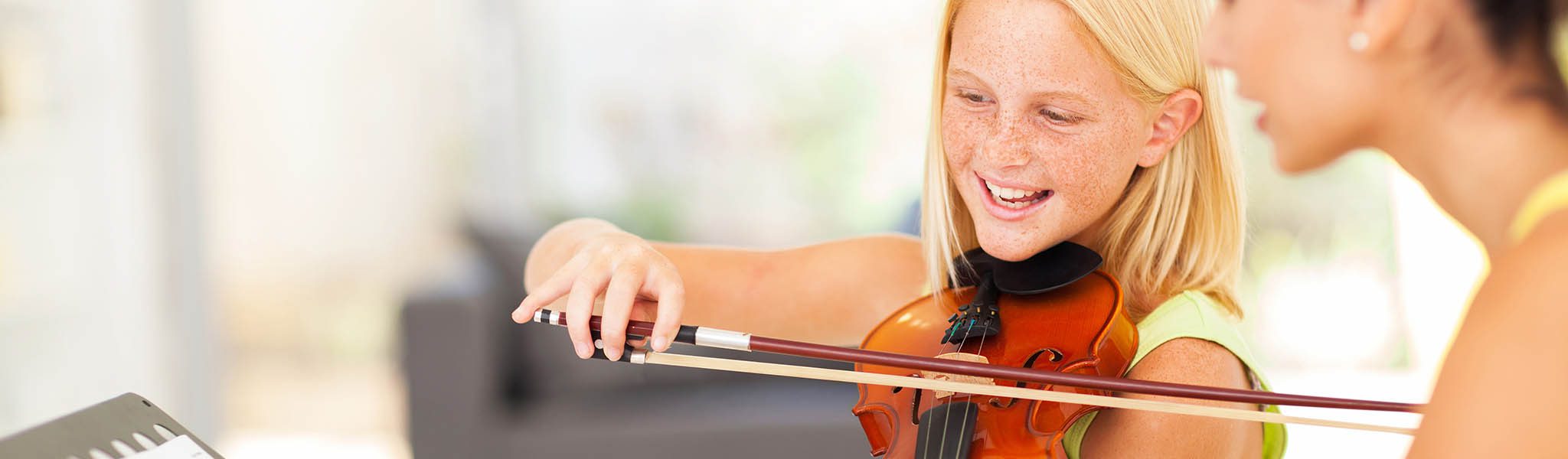Student playing the violin