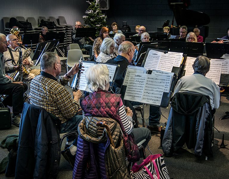The New Horizons Band performing