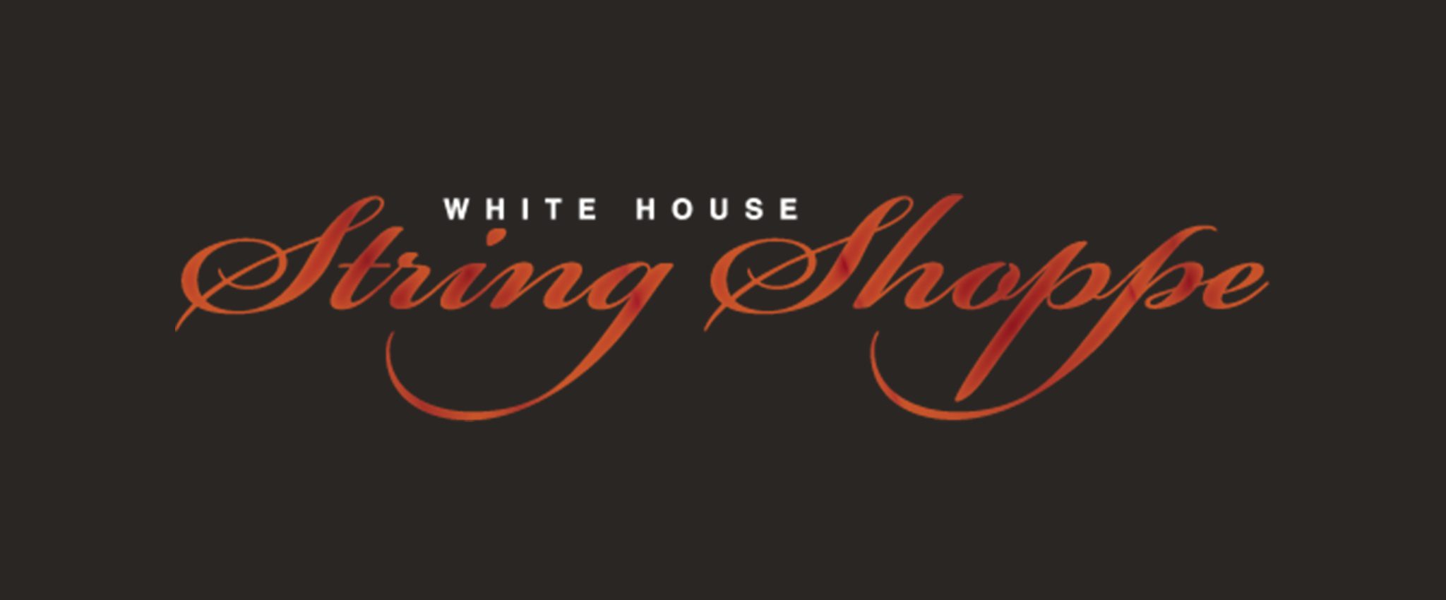 STRING-SHOPPE-REVERSED White House of Music String Shoppe Dark Logo