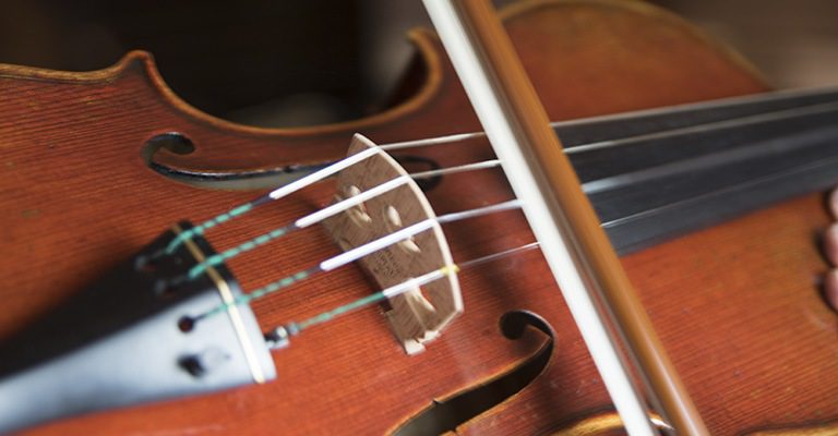 Closeup of a violin